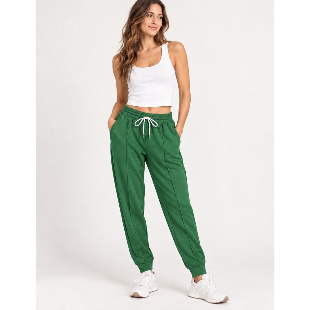 Scuba Pintuck Joggers with Pockets / Hunter Green / NWT & In Bag / MSRP $69